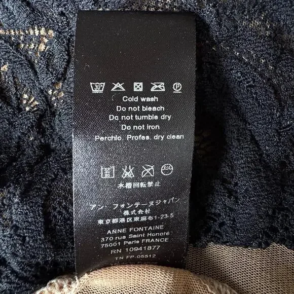 ANNE FONTAINE Castille Stretch Black Lace Top - Picture 11 of 11